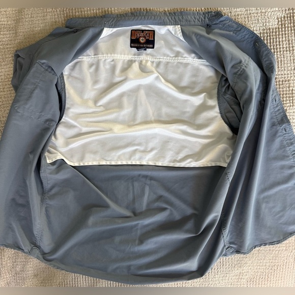 EUC Duluth Trading Ripstop Venting Short Sleeve Button Shirt LT Blue Workwear - Picture 3 of 14